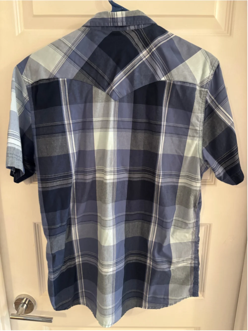 Men's Levi's Casual Button Down Shirt Size M Blue White Plaid